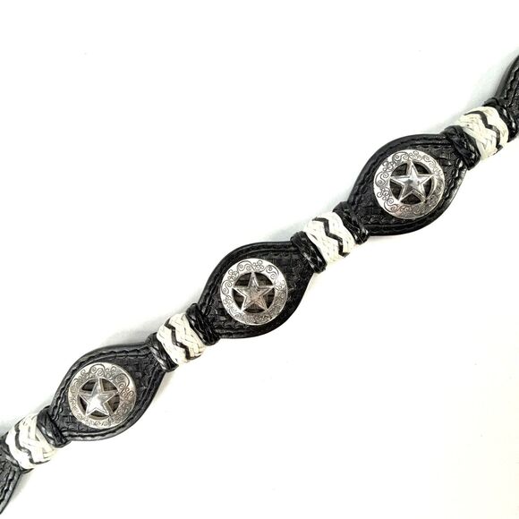 Ranger Belt Co. Brown Leather Hand Tooled Star Conchos Western Rodeo Belt Sz 34 - Picture 3 of 13